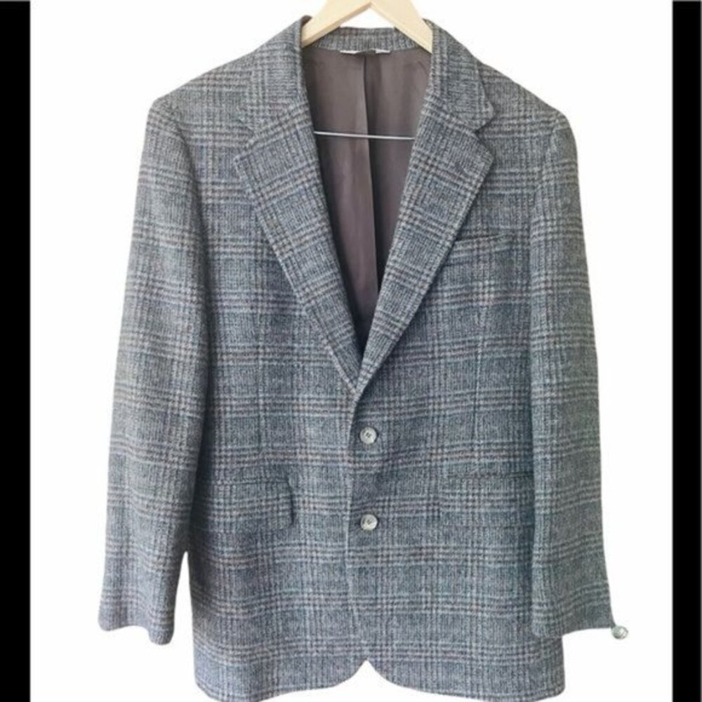 Lancer Stores 100% Pure Wool Glen Ryder Plaid Blazer Coat